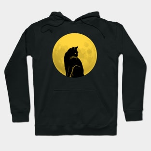 Black Cat and Full Moon Hoodie